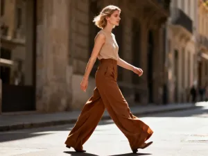 Profil stylowego mężczyzny z eleganckim srebrnym kolczykiem w prawym uchu na minimalistycznym tle.